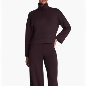 SPANX Cuffed Sleeve Crop Turtleneck Sweatshirt